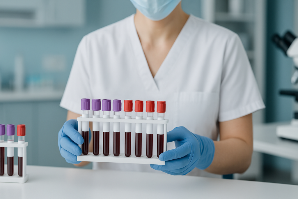 Clinical Laboratory Blood Specimen Tubes Prepared For Routine Testing. related to Best Place to Order Blood Tests Online