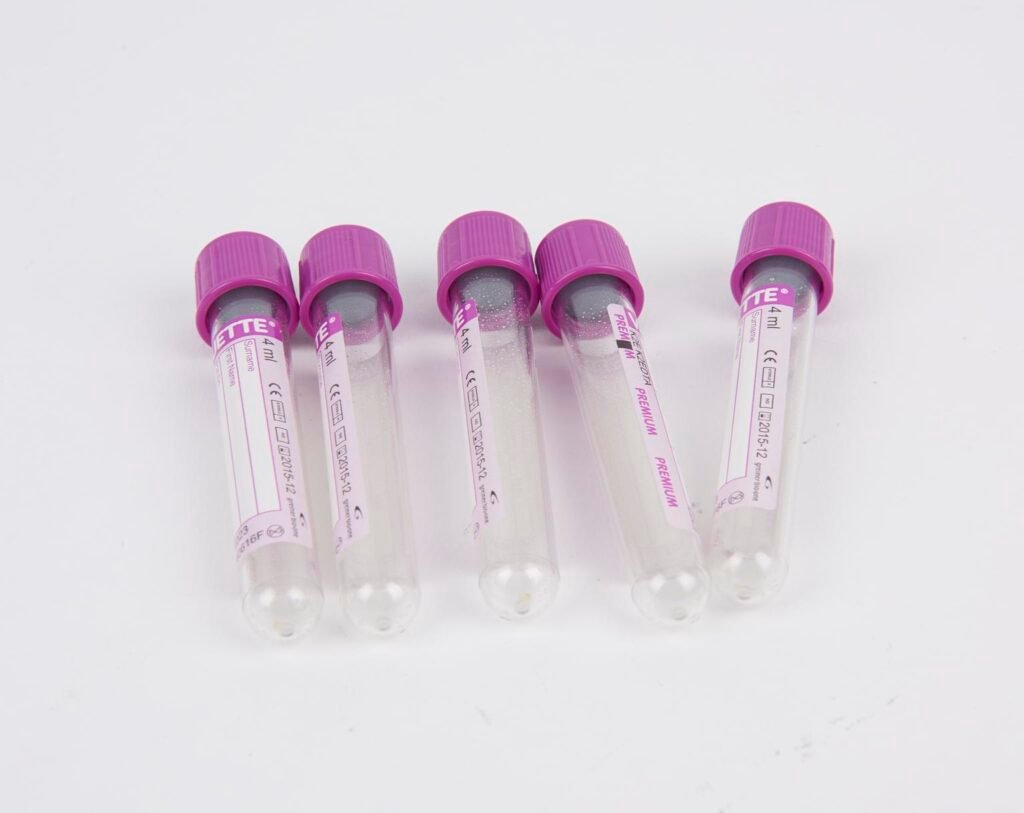 Five Blood Tubes For Collecting Patient Samples