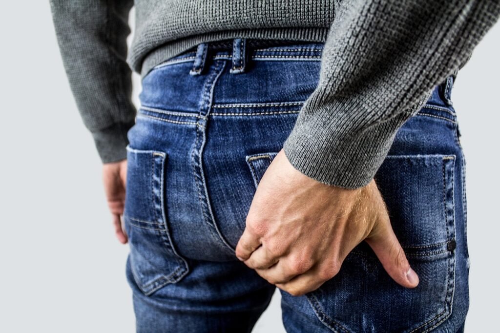Hemorrhoids, Proctalgia Fugax, Prostate, Pains, Prostatitis, Man, Po, Jeans, Hand